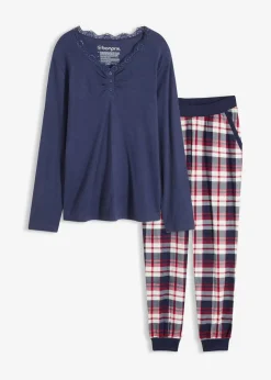 Best Pyjama mit Rippshirt und Knopfleiste Damen Wäsche·Nachtwäsche|Nachtwäsche