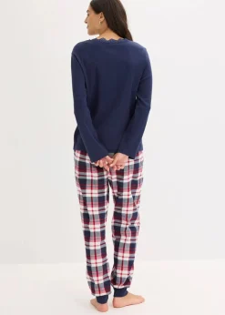 Best Pyjama mit Rippshirt und Knopfleiste Damen Wäsche·Nachtwäsche|Nachtwäsche