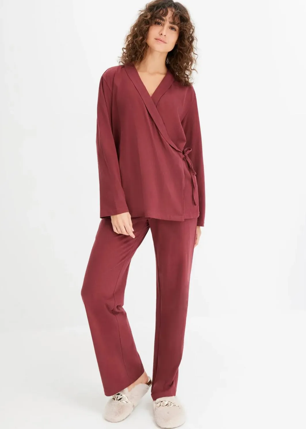 Outlet Pyjama mit Schalkragen Damen Wäsche·Nachtwäsche|Nachtwäsche