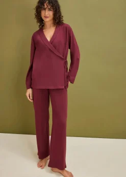 Outlet Pyjama mit Schalkragen Damen Wäsche·Nachtwäsche|Nachtwäsche