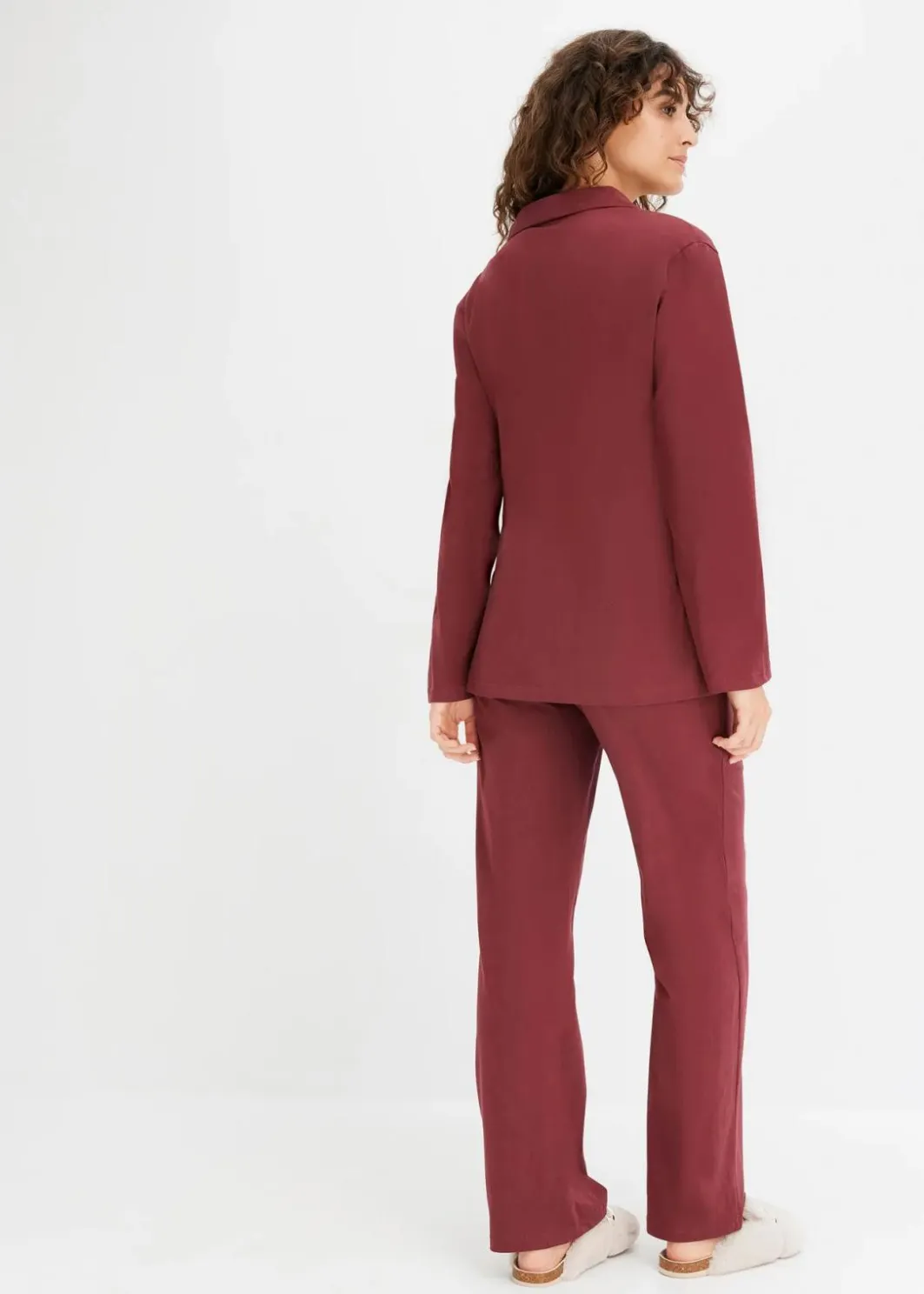 Outlet Pyjama mit Schalkragen Damen Wäsche·Nachtwäsche|Nachtwäsche
