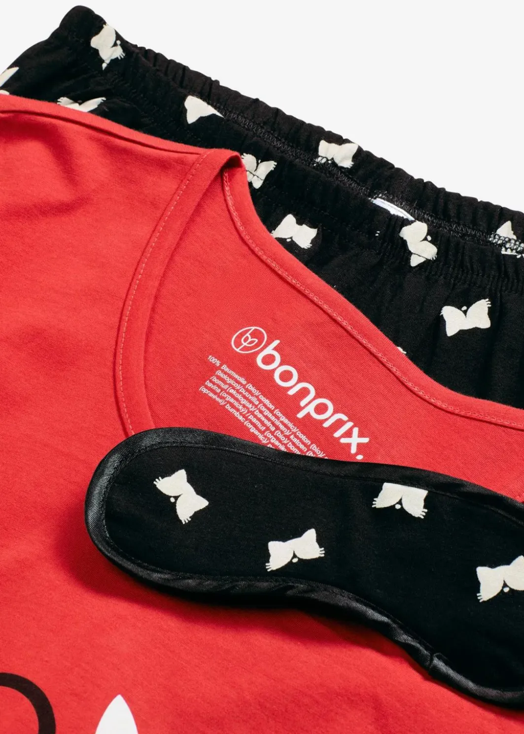 Damen bonprix Wäsche·Nachtwäsche|Nachhaltigere Materialien|Pyjama mit Schlafmaske