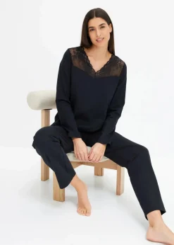 Sale Pyjama mit zarter Spitze Damen Wäsche·Nachtwäsche|Nachtwäsche