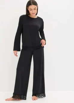 Outlet Pyjama mit zarter Spitze Damen Wäsche·Nachtwäsche|Nachtwäsche