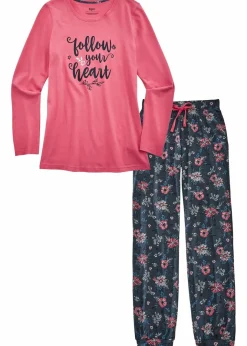Damen bonprix Wäsche·Nachtwäsche|Nachhaltigere Materialien|Pyjama aus reiner Bio-Baumwolle