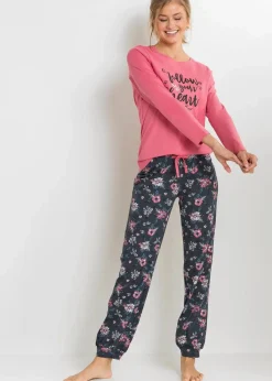 Damen bonprix Wäsche·Nachtwäsche|Nachhaltigere Materialien|Pyjama aus reiner Bio-Baumwolle