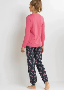 Damen bonprix Wäsche·Nachtwäsche|Nachhaltigere Materialien|Pyjama aus reiner Bio-Baumwolle
