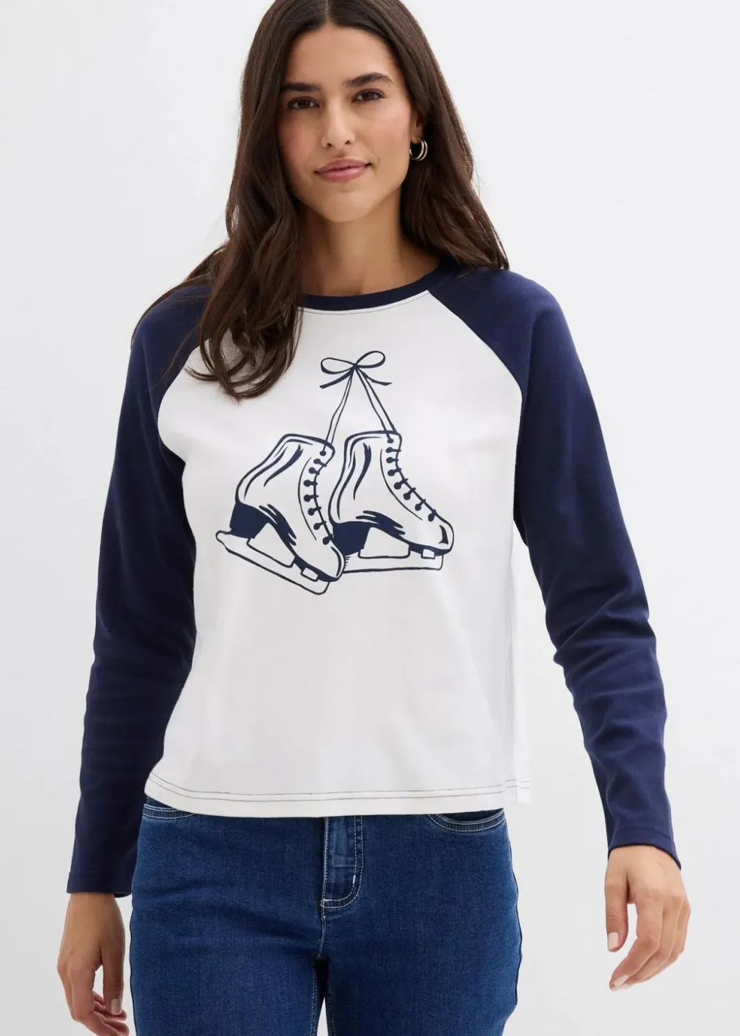 Damen bonprix Shirts & Tops|Nachhaltigere Materialien|Raglanshirt aus reiner Bio-Baumwolle