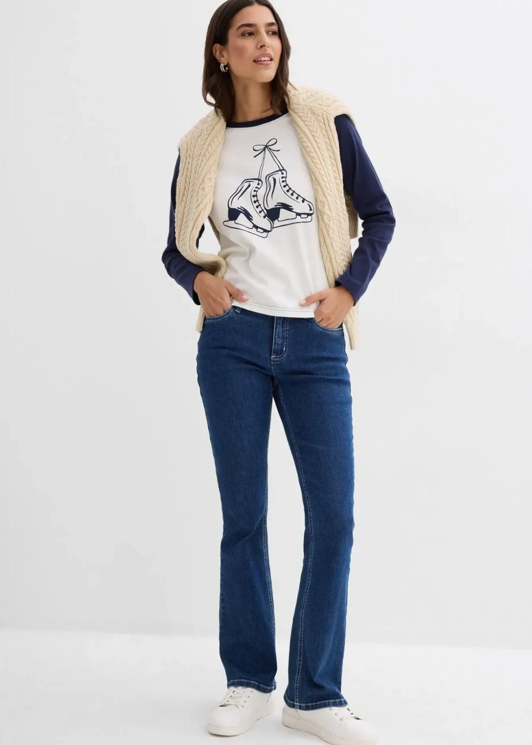Damen bonprix Shirts & Tops|Nachhaltigere Materialien|Raglanshirt aus reiner Bio-Baumwolle