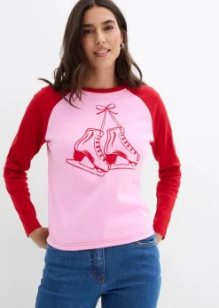 Damen bonprix Nachhaltigere Materialien|Shirts & Tops|Raglanshirt aus reiner Bio-Baumwolle
