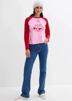 Damen bonprix Nachhaltigere Materialien|Shirts & Tops|Raglanshirt aus reiner Bio-Baumwolle