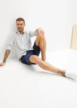 Best Regular Fit Bermuda aus luftigem Leinen-Mix Herren Hosen|Shorts