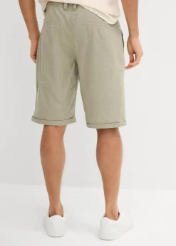Clearance Regular Fit Bermuda aus luftigem Leinen-Mix Herren Große Größen|Shorts