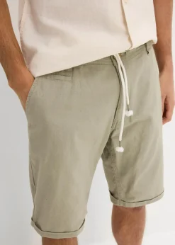 Clearance Regular Fit Bermuda aus luftigem Leinen-Mix Herren Große Größen|Shorts