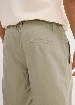 Clearance Regular Fit Bermuda aus luftigem Leinen-Mix Herren Große Größen|Shorts