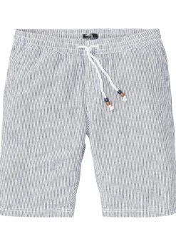 New Regular Fit Bermuda aus luftigem Leinen-Mix Herren Große Größen|Shorts