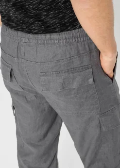 Regular Fit Cargo-Bermuda aus luftigem Leinen-Mix Herren Große Größen|Shorts