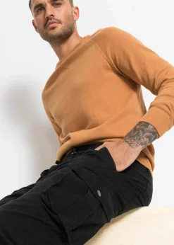 Outlet Regular Fit Cargohose aus reiner Baumwolle, Straight Herren Große Größen|Basics