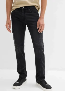 Herren bonprix Große Größen|Sweat|Regular Fit Cargo-Jeans-Jogger mit Komfortbund, Straight