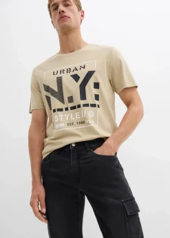 Herren bonprix Große Größen|Sweat|Regular Fit Cargo-Jeans-Jogger mit Komfortbund, Straight