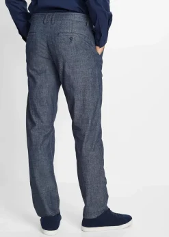 Herren bonprix Große Größen|Hosen|Regular Fit Chambray-Chinohose aus reiner Baumwolle, Straight