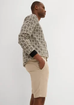 Herren bonprix Hosen|Shorts|Regular Fit Chino-Bermuda aus luftigem Leinen-Mix