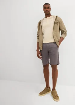 Outlet Regular Fit Chino-Bermuda aus luftigem Leinen-Mix Herren Große Größen|Shorts