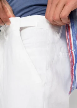 Herren bonprix Große Größen|Hosen|Regular Fit Chinohose aus reinem Leinen, Straight