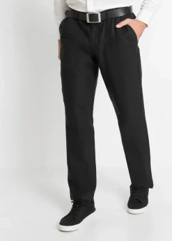 Herren bonprix Große Größen|Hosen|Regular Fit Chinohose aus reinem Leinen, Straight