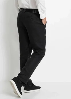 Herren bonprix Große Größen|Hosen|Regular Fit Chinohose aus reinem Leinen, Straight