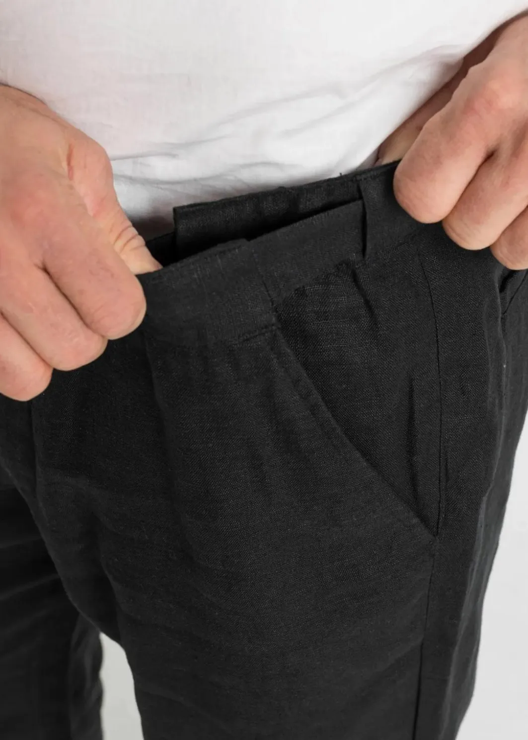 Herren bonprix Große Größen|Hosen|Regular Fit Chinohose aus reinem Leinen, Straight