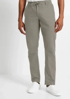 Herren bonprix Große Größen|Hosen|Regular Fit Chinohose aus luftigem Leinen-Mix, Straight