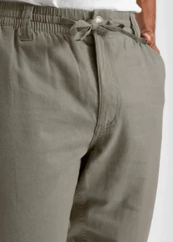 Herren bonprix Große Größen|Hosen|Regular Fit Chinohose aus luftigem Leinen-Mix, Straight