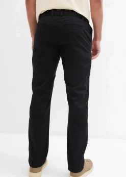 Best Regular Fit Chinohose mit Komfortbund und Gürtel, Straight Herren Große Größen|Hosen