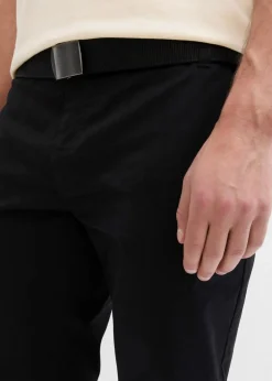 Best Regular Fit Chinohose mit Komfortbund und Gürtel, Straight Herren Große Größen|Hosen