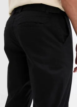 Best Regular Fit Chinohose mit Komfortbund und Gürtel, Straight Herren Große Größen|Hosen