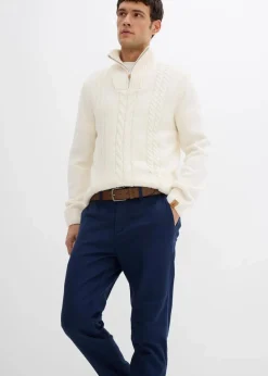 New Regular Fit Chinohose mit Thermo-Flanellfutter, Tapered Herren Große Größen|Thermobekleidung
