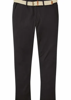 Herren bonprix Hosen|Basics|Regular Fit Chinohose mit Komfortbund und Gürtel, Straight