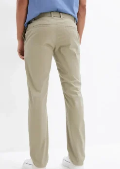 Hot Regular Fit Chinohose mit Komfortbund und Gürtel, Straight Herren Hosen|Große Größen