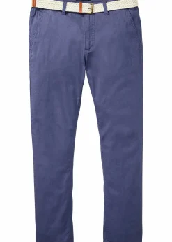 Sale Regular Fit Chinohose mit Komfortbund und Gürtel, Straight Herren Hosen|Basics