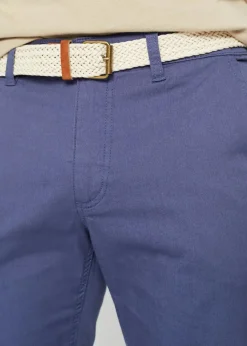 Sale Regular Fit Chinohose mit Komfortbund und Gürtel, Straight Herren Hosen|Basics