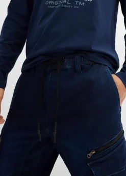 Herren bonprix Große Größen|Sweat|Regular Fit Jeans-Jogger mit Komfortbund, Straight