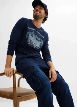 Herren bonprix Große Größen|Sweat|Regular Fit Jeans-Jogger mit Komfortbund, Straight