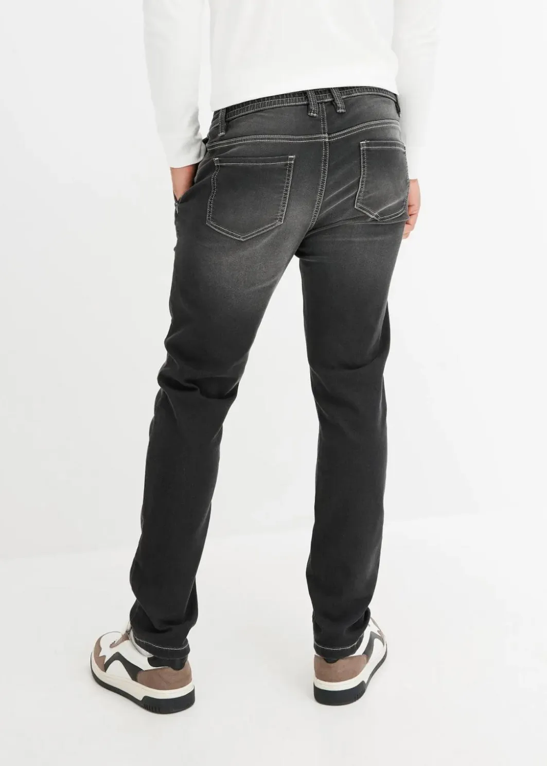 Outlet Regular Fit Jeans-Jogger mit Komfortbund, Tapered Herren Jeans|Große Größen