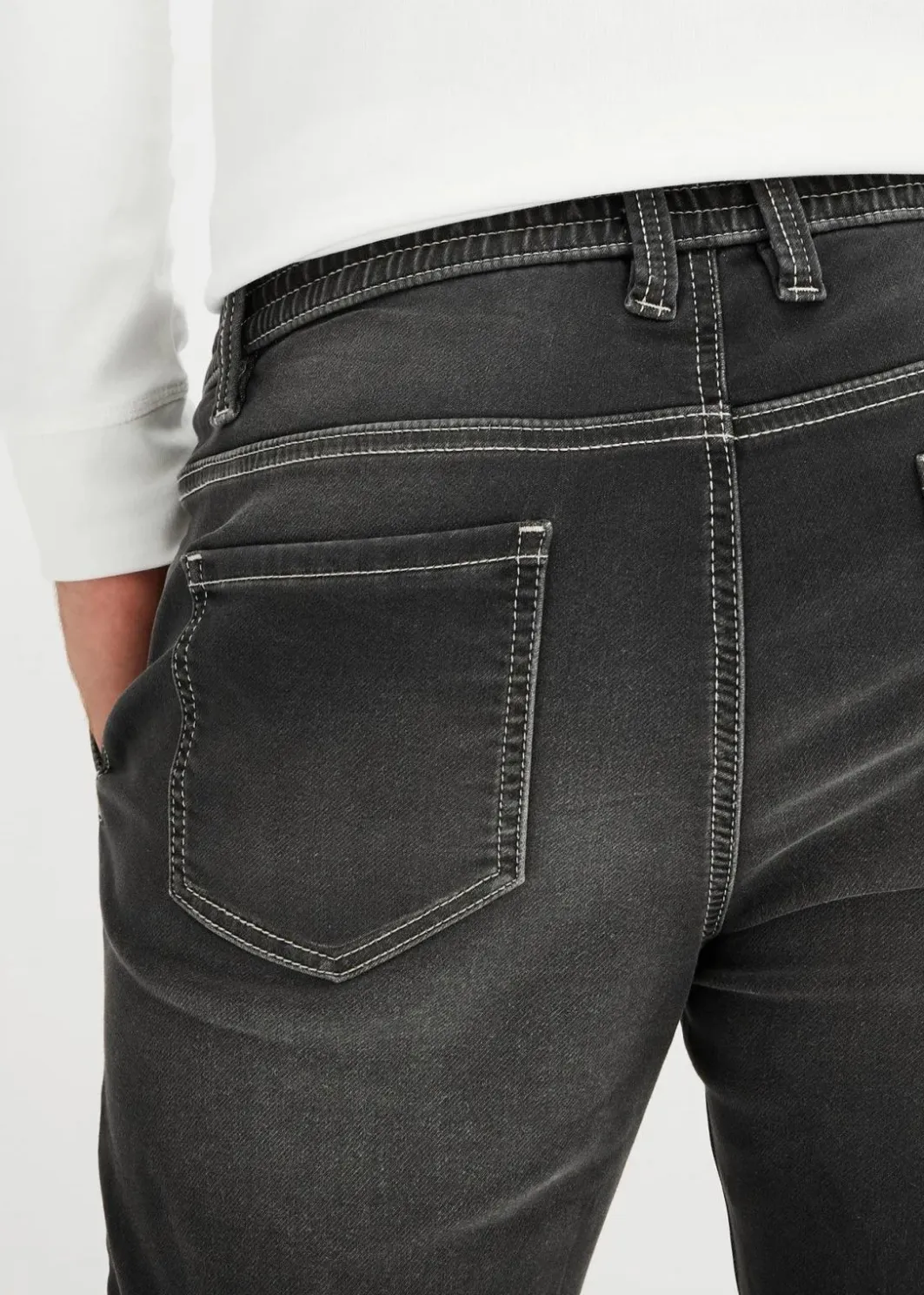 Outlet Regular Fit Jeans-Jogger mit Komfortbund, Tapered Herren Jeans|Große Größen