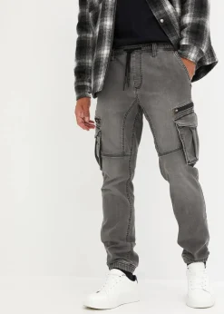 Herren bonprix Jeans|Sweat|Regular Fit Jeans-Jogger mit Komfortbund, Straight