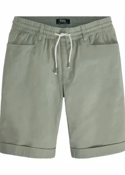 Online Regular Fit Schlupf-Bermuda aus luftigem Leinen-Mix Herren Hosen|Shorts
