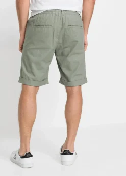 Online Regular Fit Schlupf-Bermuda aus luftigem Leinen-Mix Herren Hosen|Shorts