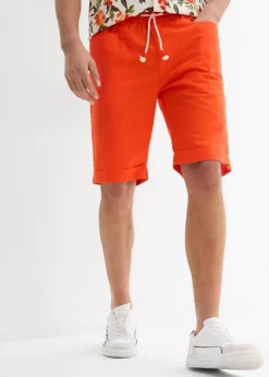 Herren bonprix Große Größen|Shorts|Regular Fit Schlupf-Bermuda aus luftigem Leinen-Mix
