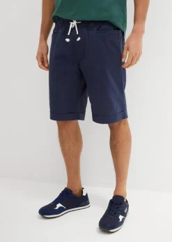 Best Regular Fit Schlupf-Bermuda aus luftigem Leinen-Mix Herren Hosen|Shorts